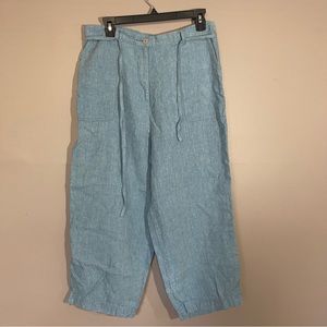 goodclothes Women's Sz 12 100 linen string Tie Pull On Wide Legs Vacation Comfy